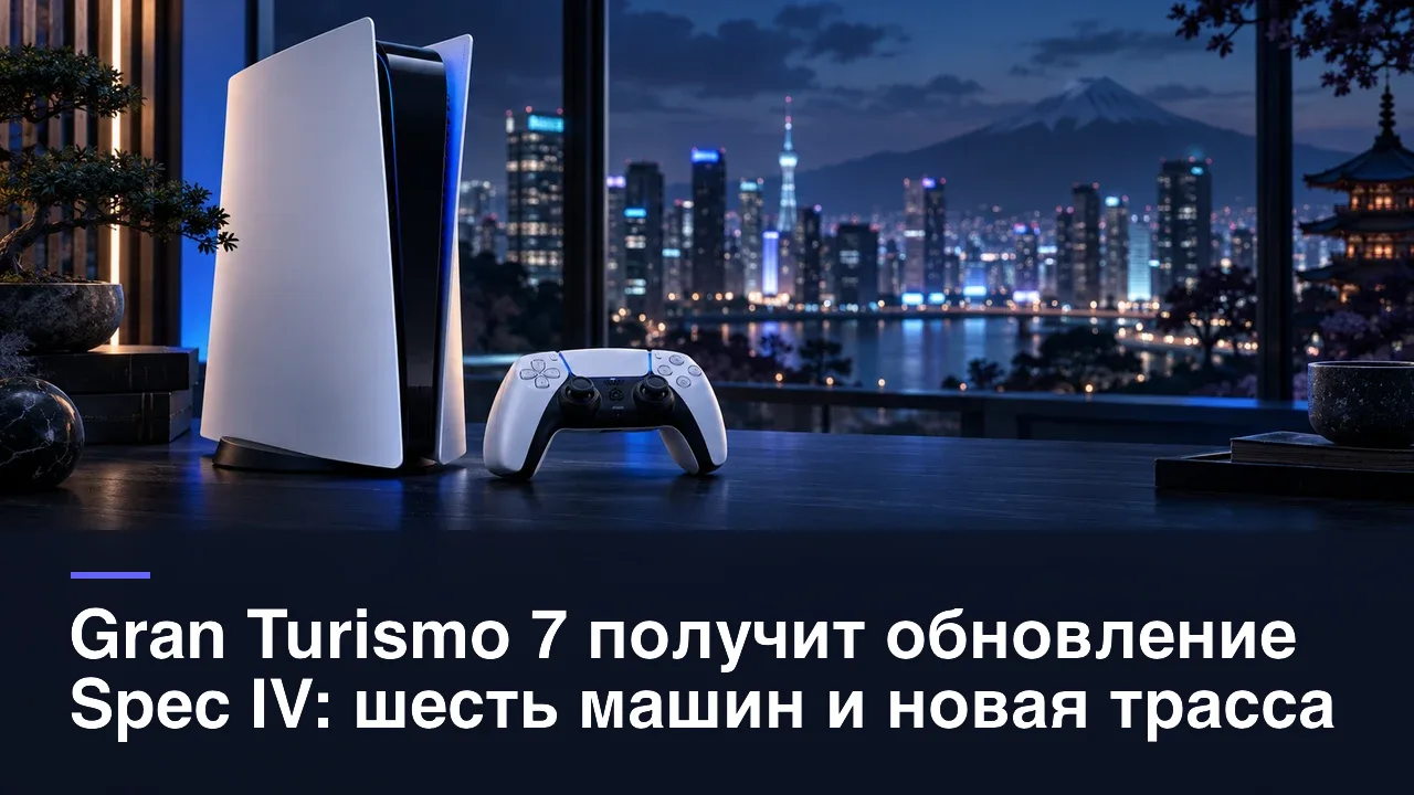 Gran Turismo 7 получит обновление Spec IV: шесть машин и новая трасса — редакционная AI-иллюстрация RUSHB, не игровой скриншот