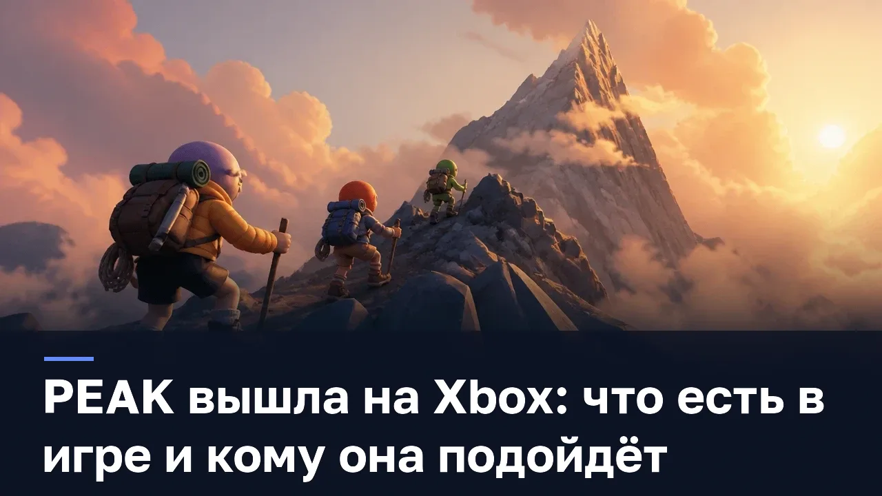 PEAK вышла на Xbox: что есть в игре и кому она подойдёт — оригинальная редакционная AI-иллюстрация RUSHB, не игровой скриншот