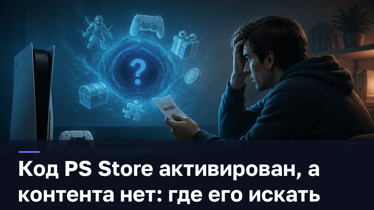 Код PS Store активирован, а контента нет: где его искать — оригинальная редакционная AI-иллюстрация RUSHB, не игровой скриншот